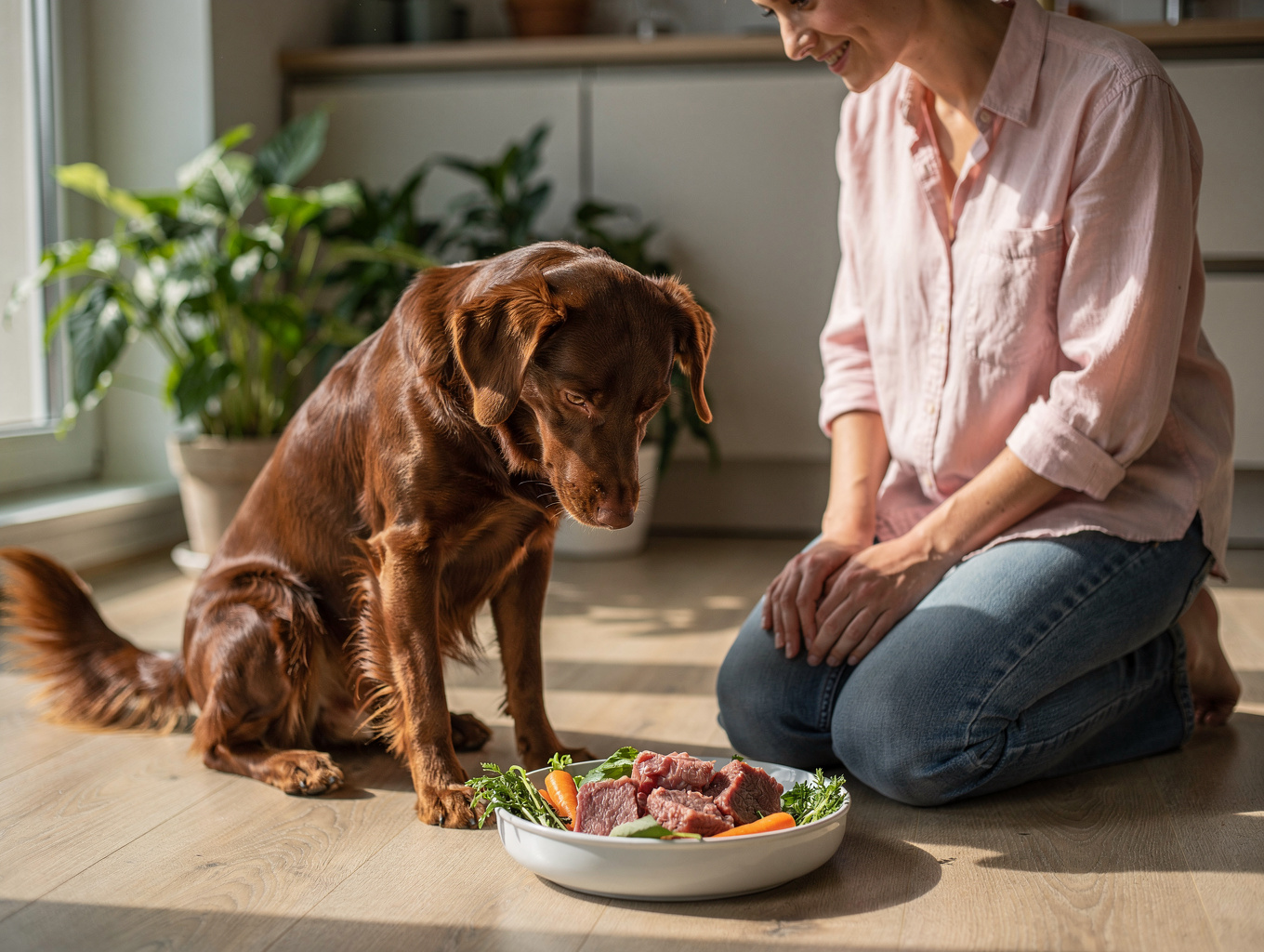Blije hond die geniet van een gezonde FellowSnacks snack